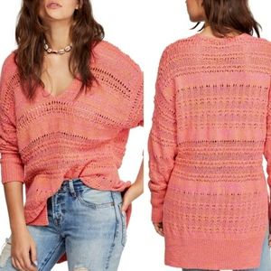 NWOT Free People Hot Tropics V-Neck Sweater